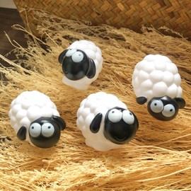 Cute Painted Sheep Night Light 1.65M 10LEDs Baa Baa Sheep Ornaments String Lights Lamb Fairy Light Battery Powered Indoor Farm Animal Party Children's Bedroom Christmas Decoration (Black Face Sheep)