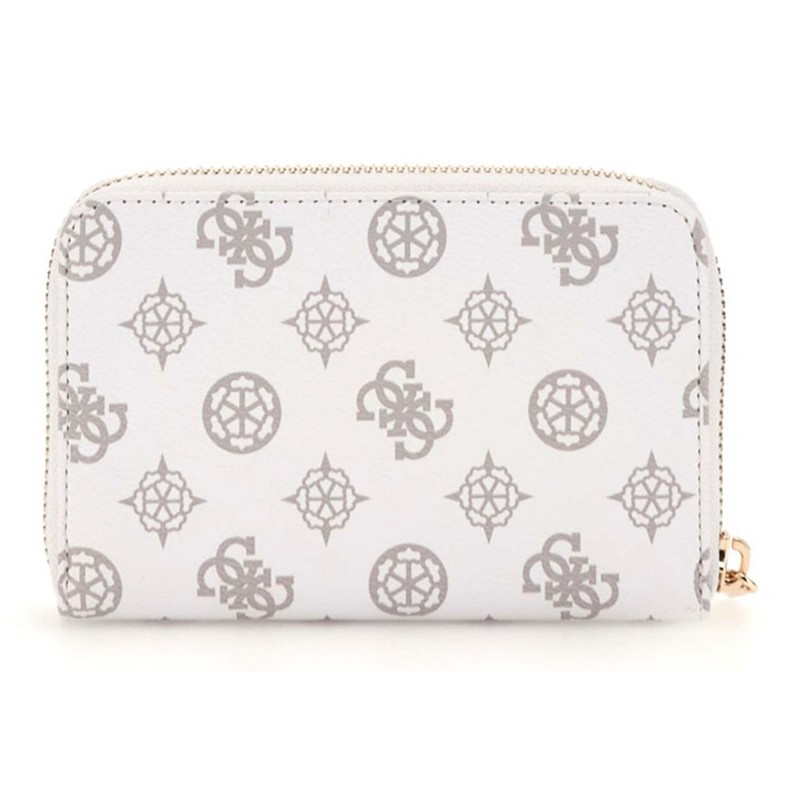 GUESS Laurel Zip Around Wallet M White Logo, White logo.,