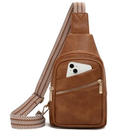 GAEKEAO Crossbody Sling Bag for Women, Leather Crossbody Bags Fanny Packs for Women, Travel Cross Body Bag Chest Bag Womens Crossbody Purse