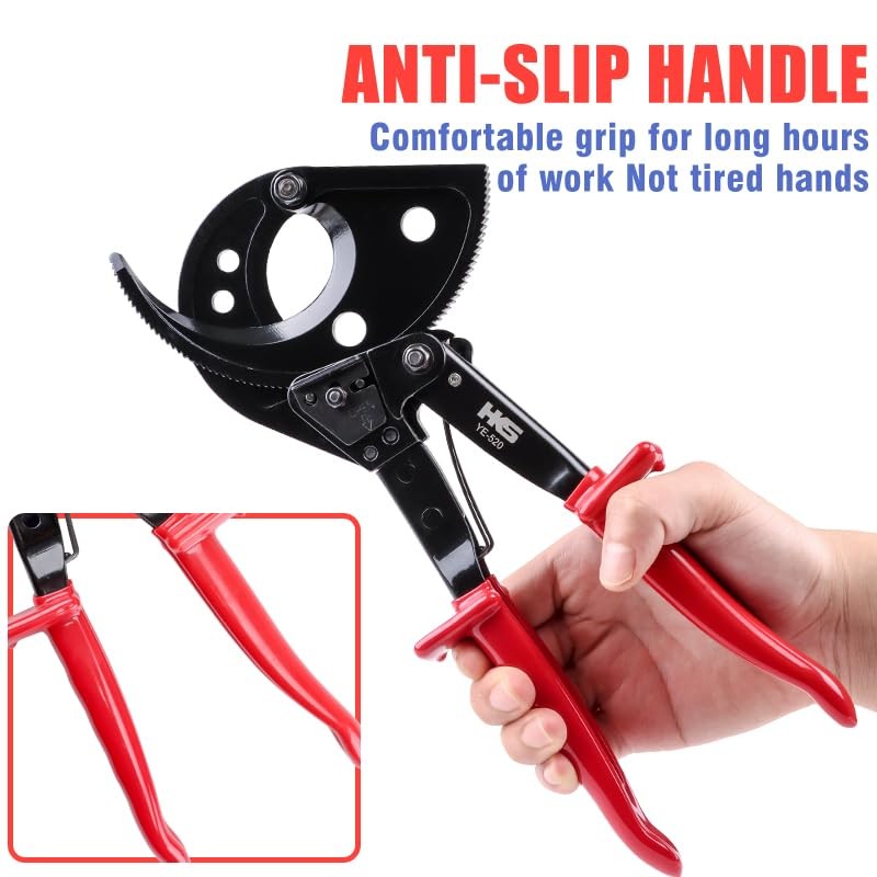 HKS Ratchet Cable Wire Cutter Heavy Duty for Cutting Electrical