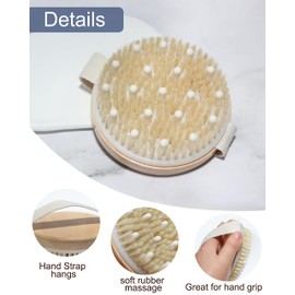 Xuduvay Dry Brushing Body Brush,Dry Brush,for Lymphatic Drainage, Dry Skin, Cellulite, Blood Circulation with Massage Nodes Exfoliating Body Scrubber (4.3inch*4.3inch, 1, Count)