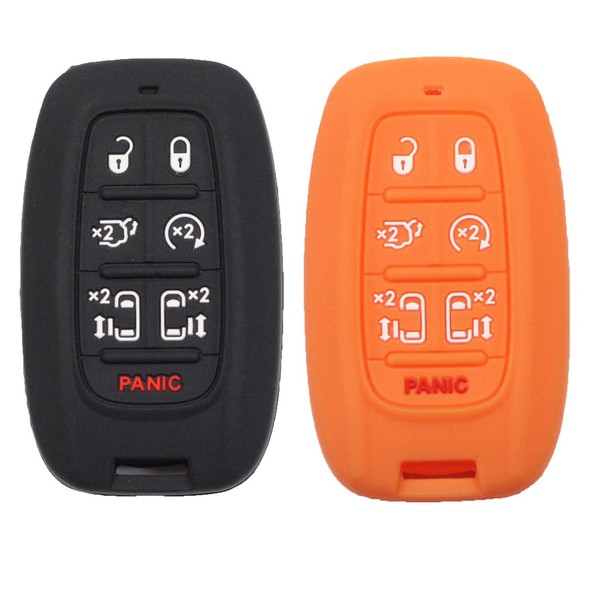 Btopars 2pcs 7 Buttons Silicone Rubber Remote Smart Key Fob