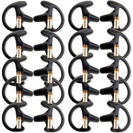 Replacement Earmold Earbud (Left and Right Ear) for Two Way Radio Acoustic Coil Tube Earpiece - Open Ear Insert Earmould Earbuds Black, Medium, Soft Silicone Material, 10 Pairs, Lsgoodcare