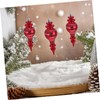 Sosoport 3pcs Red Christmas Bauble: Plastic Finial Ornaments with Long