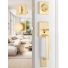 EHOMEWARE Front Door Handle with Deadbolt Set, 1 Pack Keyed