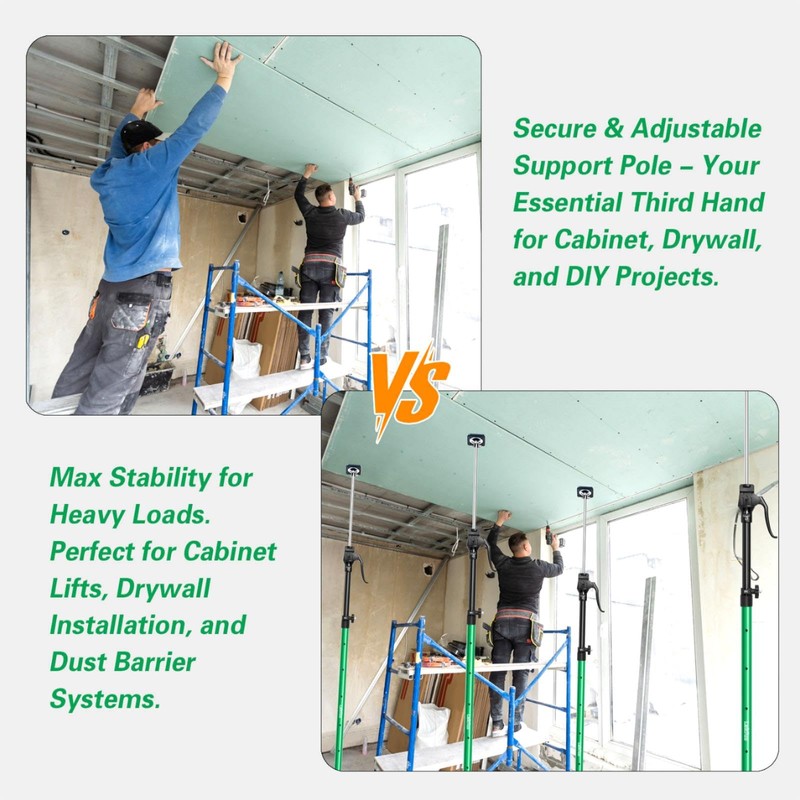 Cabinet Jacks for Installing Cabinets, Heavy Duty Adjustable Third Hand
