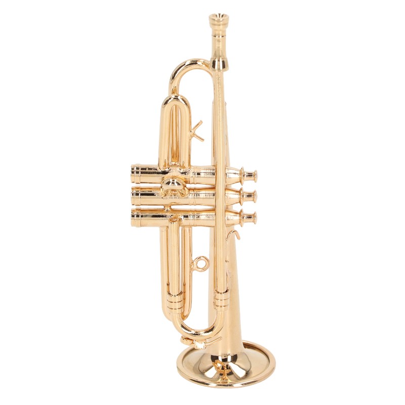 Trumpet Model Ornaments Exquisite Brass Miniature Instrument Desktop Decoration Gold