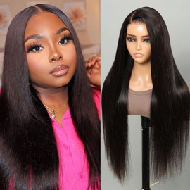 SUPERLOOK Wear and Go Glueless Wigs Human Hair Pre Plucked Pre Cut For Beginners 22 Inch Straight Lace Front Wigs Human Hair Glueless 5x5 HD Lace Closure Wigs Human Hair Straight wigs Human Hair for Women
