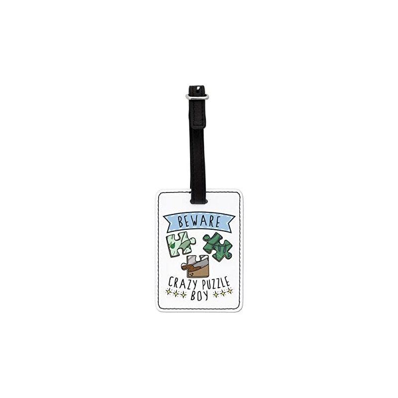 Gift Base Beware Crazy Puzzle Boy Visual Luggage Tag with