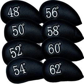 Greenie Golf Wedge Cover Iron Cover Head Cover Face Cover PU Leather Single Item Wedge Iron Golf GR-2301-02 (58 (Black) ))