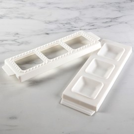 Jumbo Square 2" Ravioli Molds- Homemade Filled Pasta Maker- 2 Piece Tray & Press makes 3 Raviolis or Pastry at a Time, Easy to Use & Clean- Add Some Fun to Your Next Holiday Italian Dinner Pasta Night