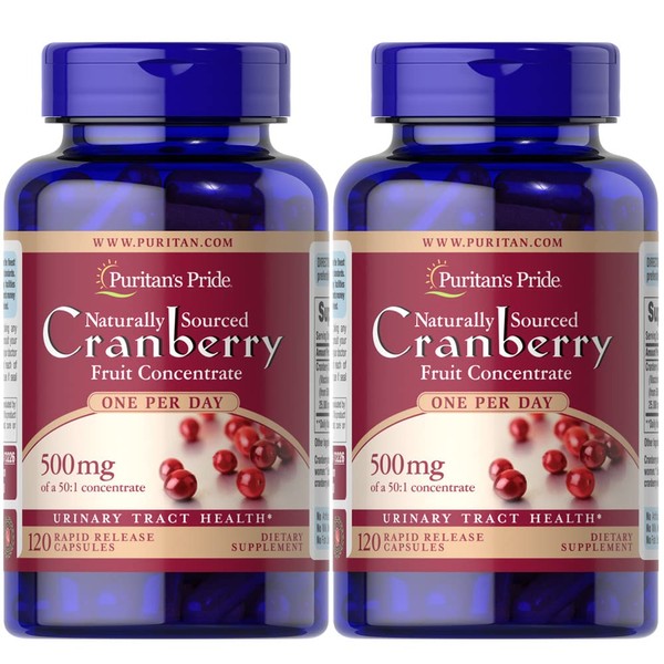 Puritan's Pride One A Day Cranberry Capsules, Twin Pack 240