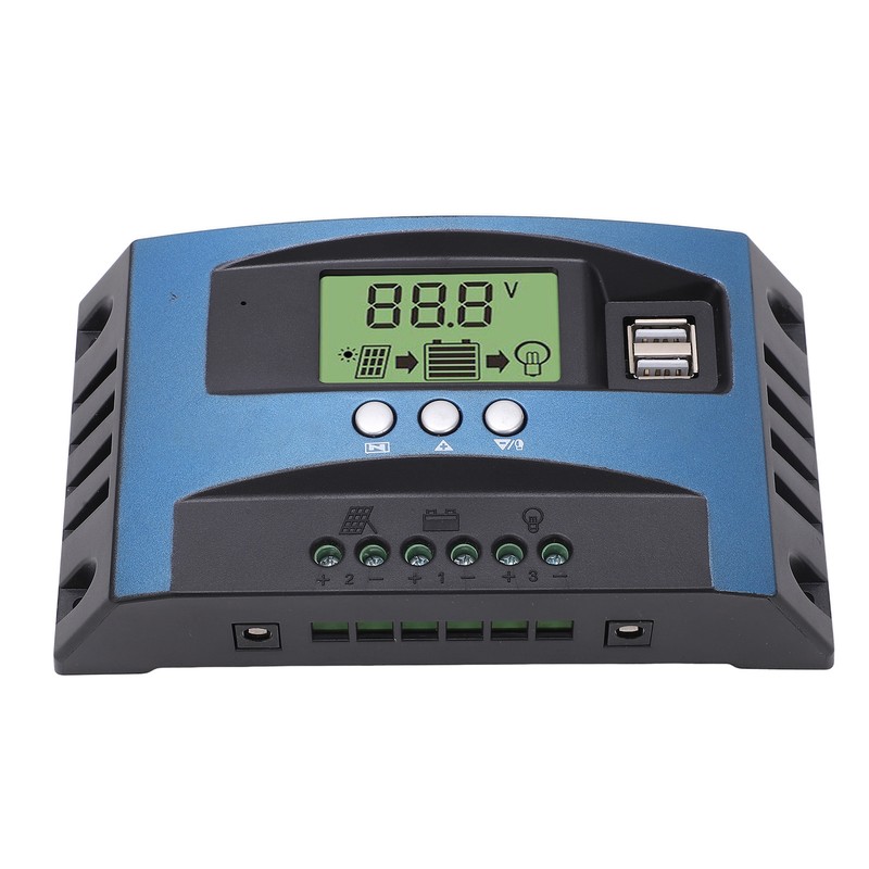 Solar Charge Controller 12V 24V Intelligent Identification MPPT Charging LCD
