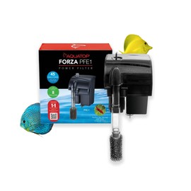 Aquatop Aquatop Forza 45 GPH Power Filter for Aquariums C for 5-15 Gal Freshwater & Saltwater C Advanced Filtration Design for Crystal Clear Water C PFE-1