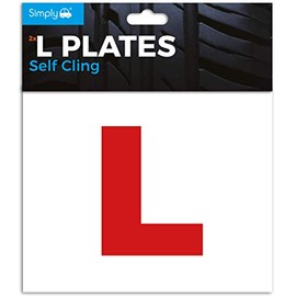 Simply TL1200 Pack of 2, Self-Cling Car L-Plates, Twin Pack for Learning Drivers, Easy to Attach and Remove, Strong Self-Cling Backs for Vehicles