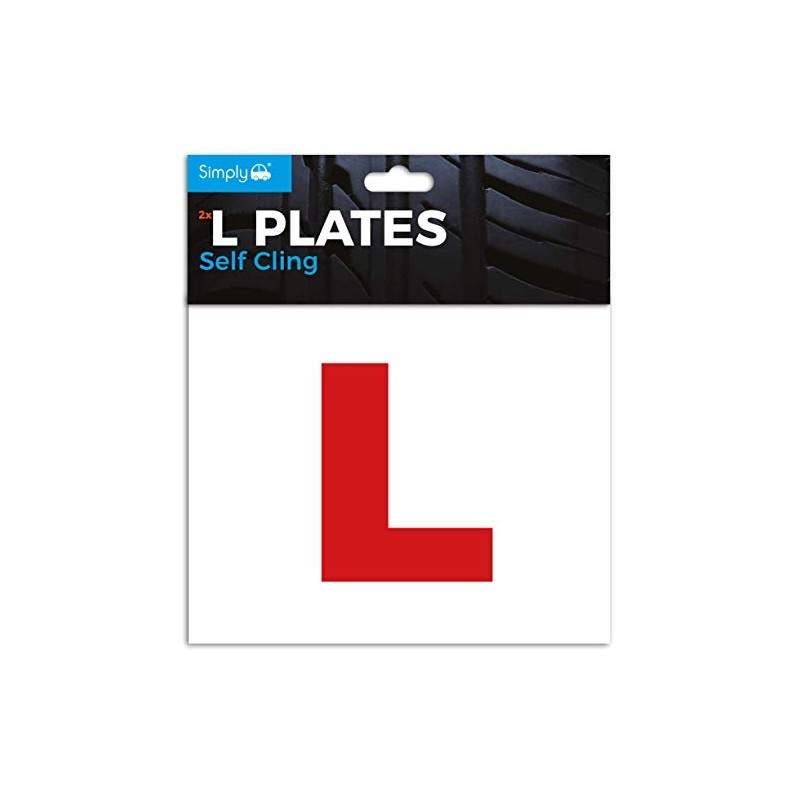 Simply TL1200 Pack of 2, Self-Cling Car L-Plates, Twin Pack