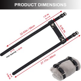 Dream Apparel Blanket Straps for Carrying, Adjustable Leather Carry Straps Motorcycle Bed Roll Picnic Bedroll Carrier, Black