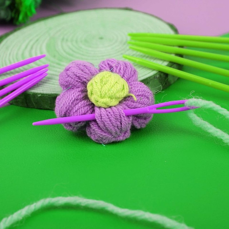 LORJE 16picks Colorful Plastic Sewing Needles,Large-eye Knitting Needles,DIY Sewing Handmade
