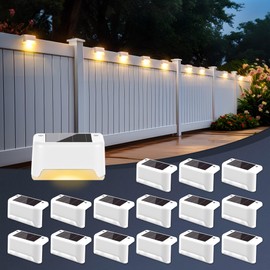 SOLPEX Solar Fence Lights Outdoor 16 Pack, Solar Step Lights Waterproof Led Solares Light for Outdoor Stairs, Deck, Fence, Yard, Patio, and Balcony(Warm White)