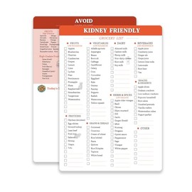 lovielf Reusable kidney friendly Food Grocery & Shopping List Guide, kidney friendly Diet Food Chart Meal Plan, Double Sided Erasable material