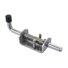 1PCS Spring Loaded Latch,Stainless Steel 304 Security Barrel Bolt Latch Trailer Gate Pin Lock Heavy Duty Tone Spring Latches Door Cabinet Hing (Length:155mm)