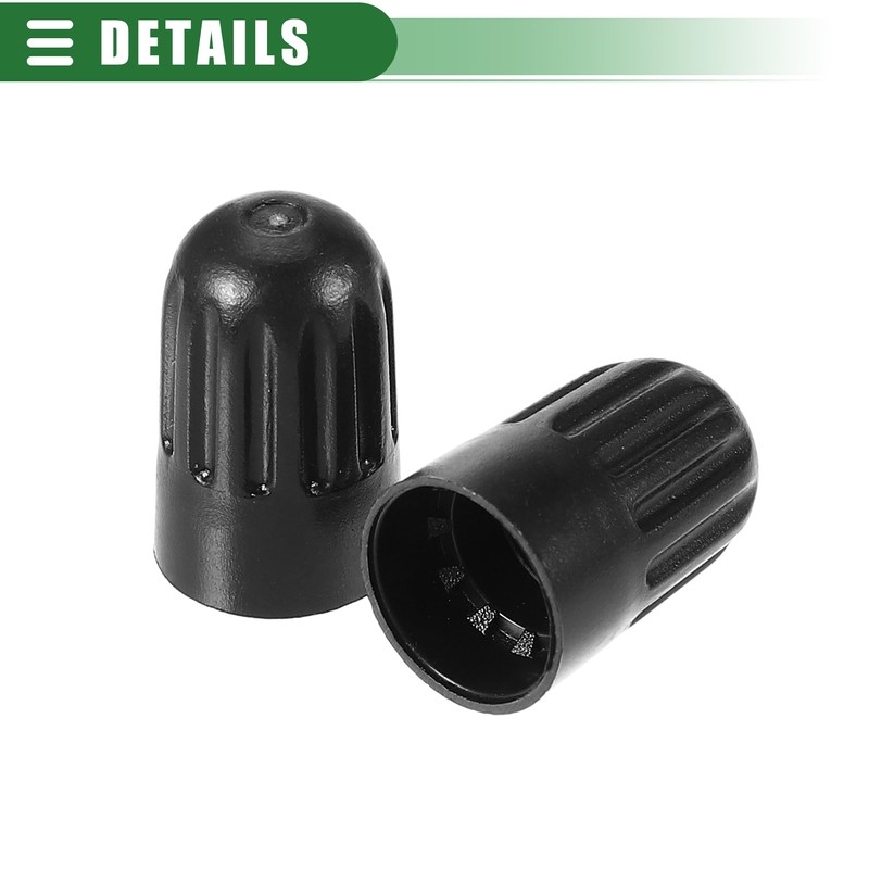 Motoforti 10pcs 17mm Plastic Black Universal Tire Valve Caps for