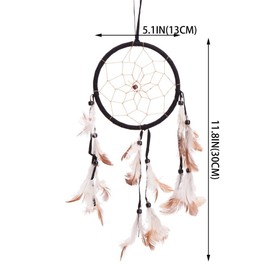 THY COLLECTIBLES 15" Traditional Black Dream Catcher with Feathers Wall or Car Hanging Ornament Single Circle