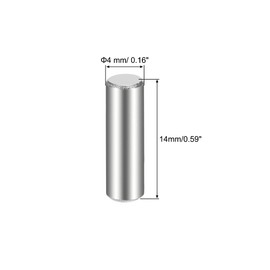 TOP-VIGOR 25Pcs 4mm x 14mm Dowel Pins Shelf Support Pegs, 304 Stainless Steel Cylindrical Shelf Support Pin Fasten Elements Silver Tone