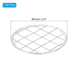 PATIKIL Flower Frog Lid 2.4inch, 30 Pcs Metal Round Floral Vase Insert Arranger for Arrangement Plant Fixation Regular Mouth Mason Canning Jar, Silver