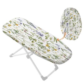 Yreiwoby Small Ironing Board Cover Green Leaf Ironing Board Decor Cover and Pad 14 x 24 Inch Stain Resistant with Elasticized Edges (Board not Included)