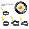 Fried Egg Rings Set with Folding Handle Silicone Brush Non