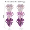Raffia Palm Leaf Drop Dangle Earring- Handmade Boho Statement Earrings
