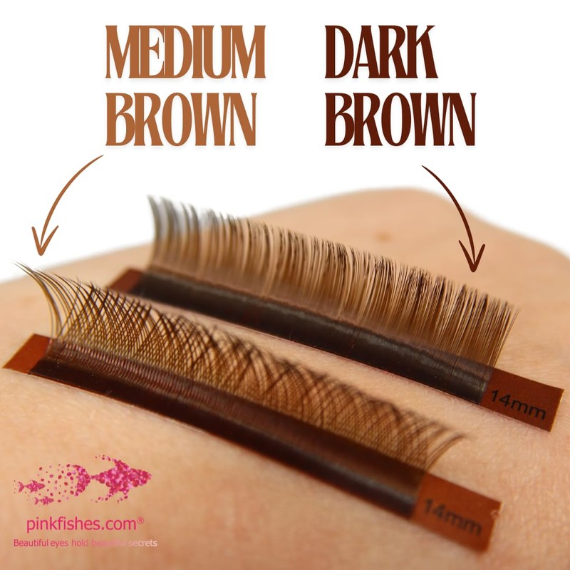 Pinkfishes Easy Fan D0.05 Dark Brown Lash Trays - Professional