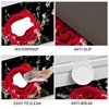 Red Rose Flower Kitchen Rugs Black Anti Fatigue Mats for