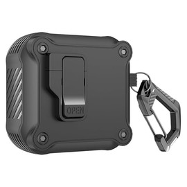 Ecoshopmaster Funda Protectora para AirPods 4 Antigolpes Case Tipo Fibra De Carbono Proteccion Auriculares