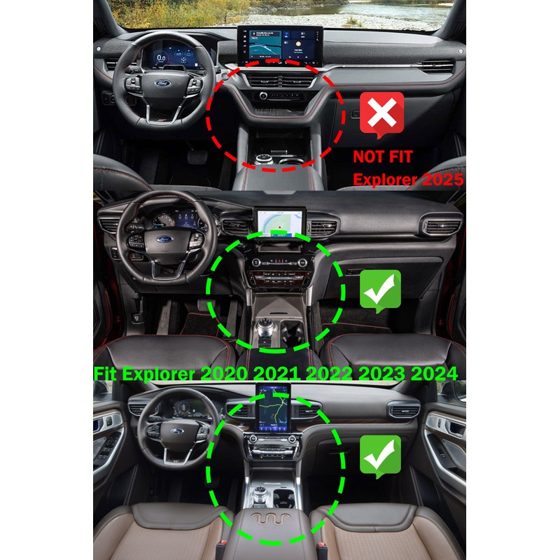 TACOBRO Center Console Tray Compatible with Ford Explorer 2020 2021