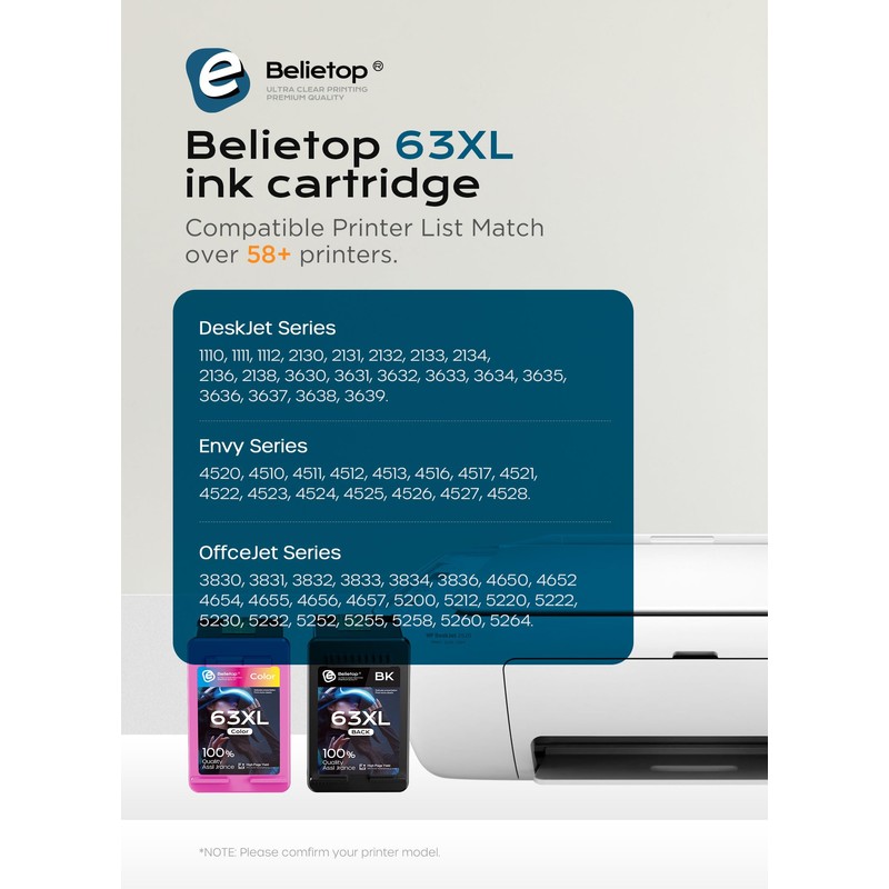 63 Toner Cartridges Compatible for HP