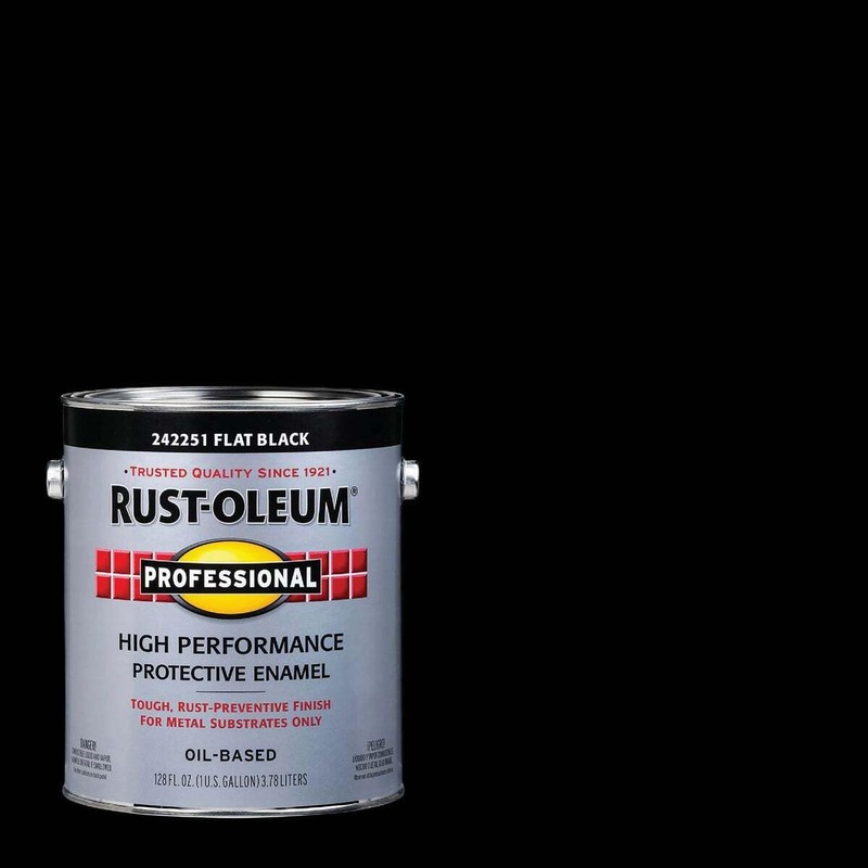 Rust-OLEUM 242251 Professional Gallon Flat Black Protective Enamel