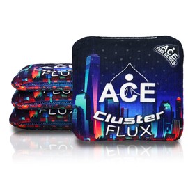 CornholeAce Cluster Flux | New York City (Set of 4 Bags) | ACE Pro Stamped | Cluster Pad Technology | Dual Sided Slick Stick All Weather | Professional Cornhole Bags