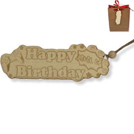 DIWULI Wooden Gift Tag Happy Birthday Gamepad | Made in Germany | Gift Decoration Gamer Gamer Gaming | Children's Birthday Party Boy Girl | Birthday Decoration Pendant Gift Craft