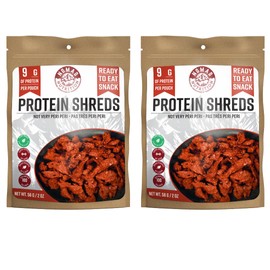 Nomad Nutrition Protein Shreds | Jerky Snack | Instant Freeze Dried Backpacking & Camping & Hiking | Plant-Based, Non-GMO with High-Energy, Vegan, Gluten-Free | 56g - 2 Pack (Not Very Peri Peri)