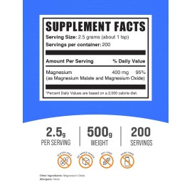 BulkSupplements Magnesium Malate Powder 300Mg Supplement For Wellness 17.64 Ounces