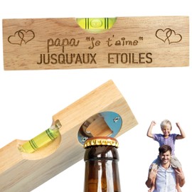 ERNESTINE, 2 in 1 Bottle Opener for Dad, Spirit Level and Bottle Opener - Father's Day and Grandad Gift - Gift for Dad and DIY - Gift for Men, Christmas Keyring