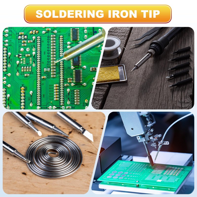 sourcing map 1 Set 900M Soldering Iron Tips Copper Non-Magnetic
