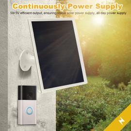Solar Panel Charger for Ri ng doorbell Camera, Compatible with Ring Video Doorbell 3/3+/4, Battery Video Doorbell Plus, Not for Ring Video Doorbell 2, Waterproof, 6W Fast Charging (2Pack)