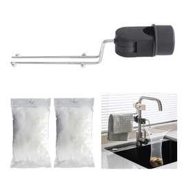 Spülbecken Sieb aus Edelstahl – 180° Drehbarer Sink Strainer für Wasserhahn – Sieb für Spülbecken mit Einweg-Filterbeuteln, Abtropfkorb für Küche, Abfallfilter & Tuchhalter