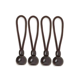Universal Bungee Tie Down,Shade Parts,Weather Resistance,for Exterior Roller Shades and Outdoor Roller Blinds,Original Length 4 Inch(Brown,4 pcs)