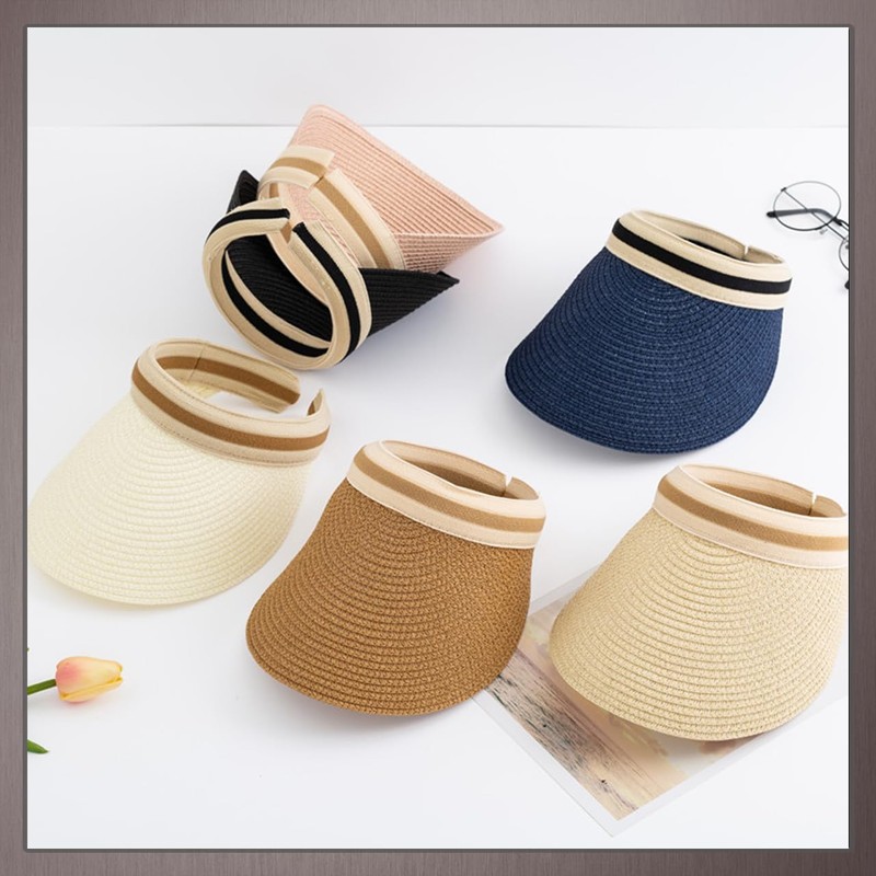 One Limitation CP329 Women's Straw Visor Sun Visor Hat Stylish
