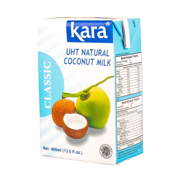 Kara Coconut Milk Classic (UHT Natural) 13.5 fl oz, 400ml, (Pack of 12)
