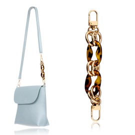 Leopard Print Acrylic Bag Extender Chains for Handbag Fashion Metal Acetic Acid Tortoise Shell Purse Straps Replacement Crossbody Shoulder Bag Purse DIY Crafts Accessory Decoration